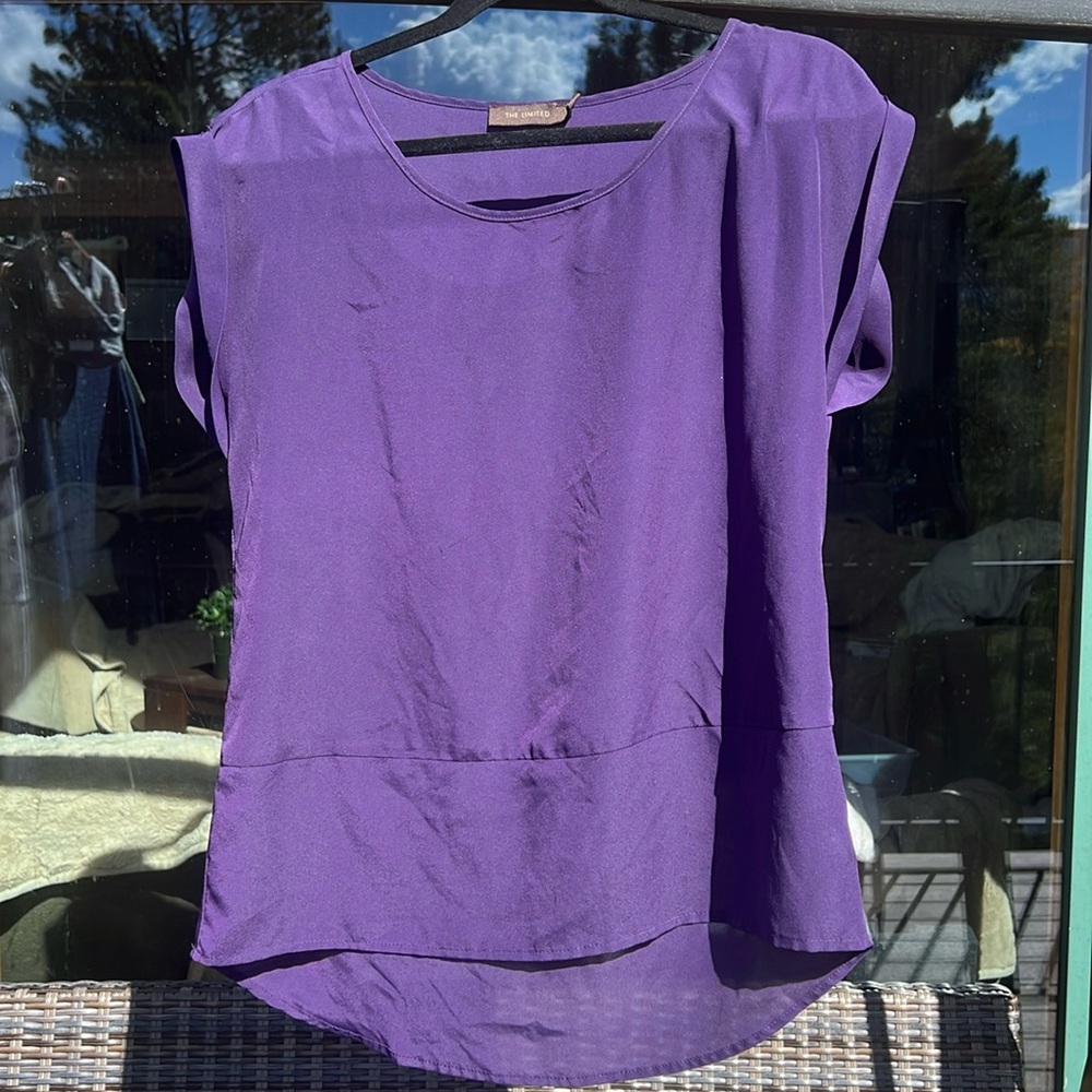 The Limited Medium Purple Short Sleeve Blouse